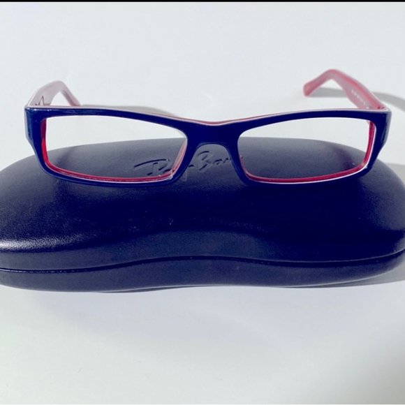 Ray-Ban Red White & Navy Blue Eye glass /Sunglasses Frames w/Original Case - Picture 1 of 9